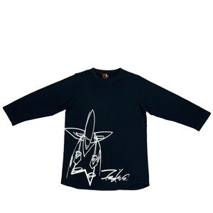 Vintage Futura Laboratories Unkle Pointman Black 3/4 Sleeve T Shirt Size Medium